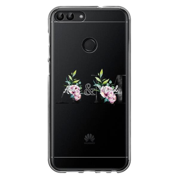 Personalisierte Handyhülle mit euren Initialien (mit Blumen) - Huawei