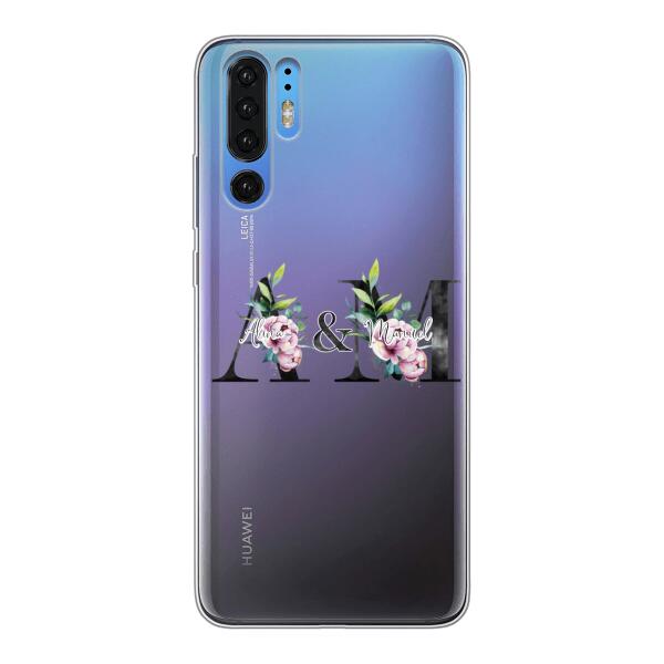 Personalisierte Handyhülle mit euren Initialien (mit Blumen) - Huawei