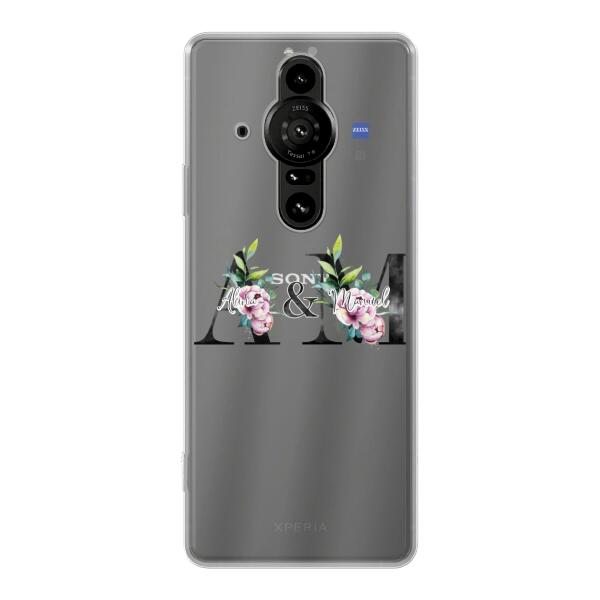 Personalisierte Handyhülle mit euren Initialien (mit Blumen) - Sony