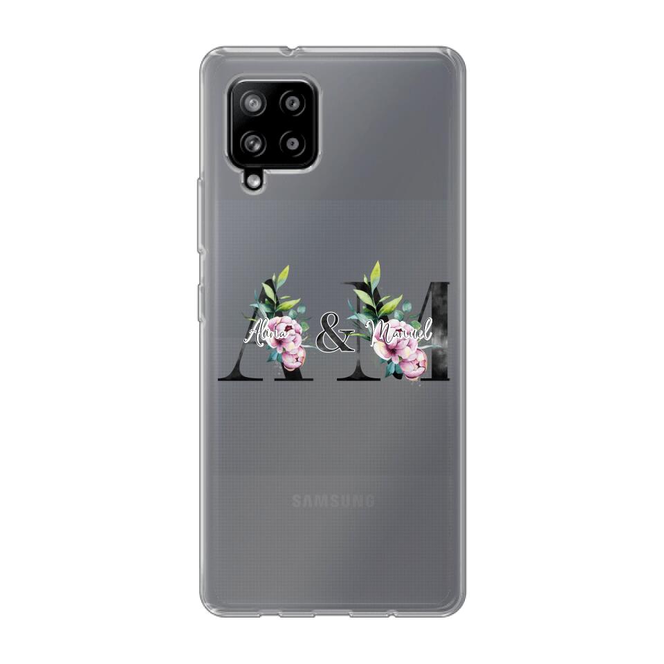 Personalisierte Handyhülle mit euren Initialien (mit Blumen) - Samsung