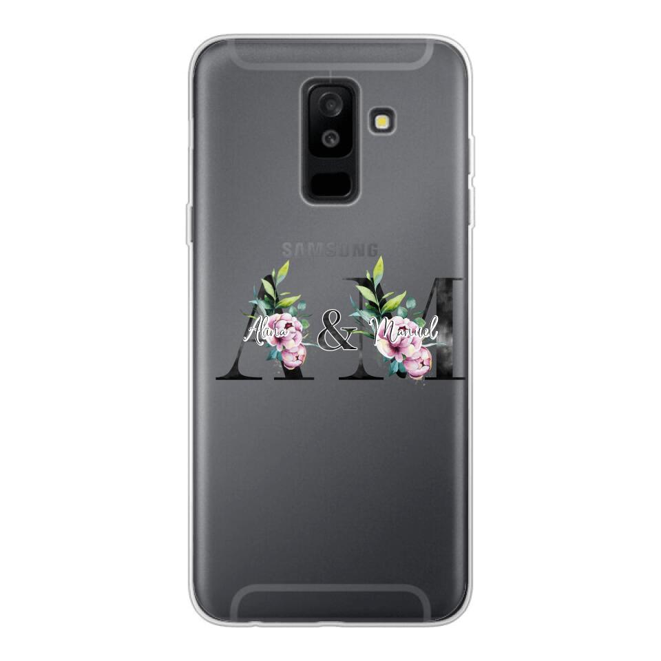 Personalisierte Handyhülle mit euren Initialien (mit Blumen) - Samsung